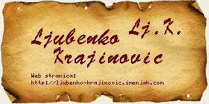 Ljubenko Krajinović vizit kartica